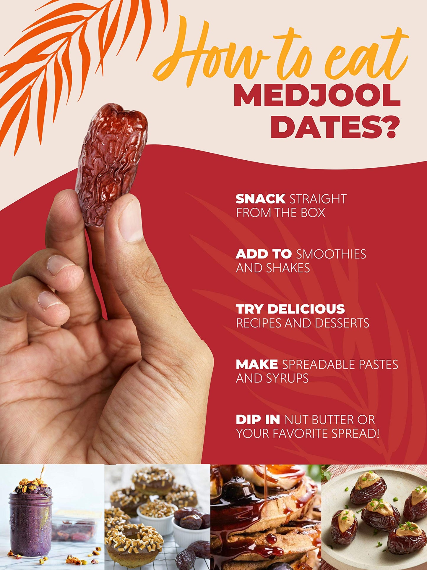 Natural Delights Medjool Dates – Non-GMO, Fiber-Rich Snack, 8 oz Container