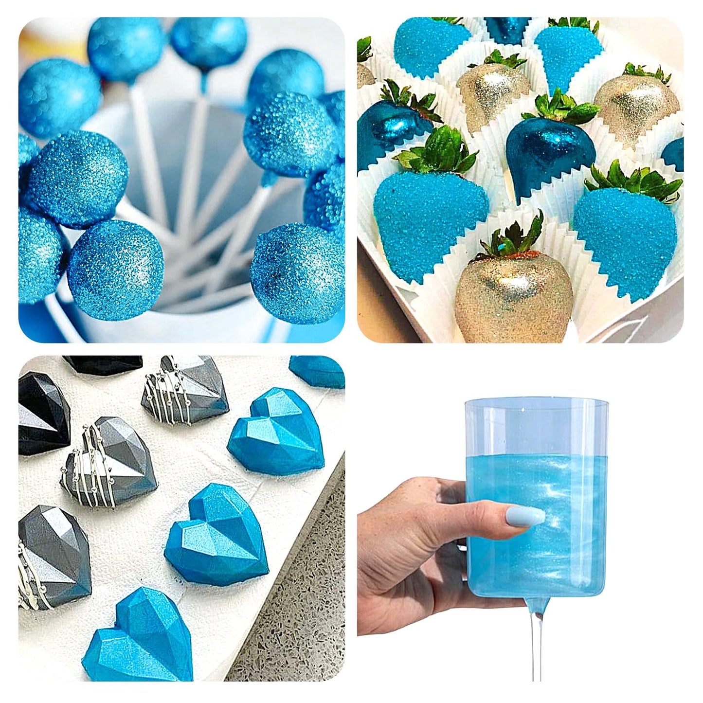 Blue Edible Glitter - Edible Glitter Spray 10G Edible Blue Glitter For Cakes Food Grade Drink Glitter Blue Edible Glitter For Co