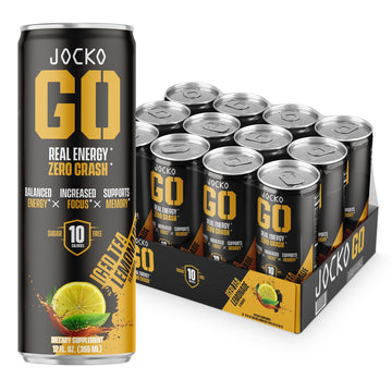 Origin Jocko GO Energy Drinks - Sugar Free, KETO, Vitamin B12 & B6, 12 Fl Oz, 12 Pack, POMR Flavor