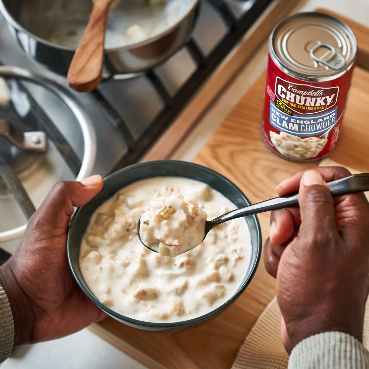 Campbell s Chunky Soup, New England Clam Chowder, 18.8 Ounce Can (Case Of 12)