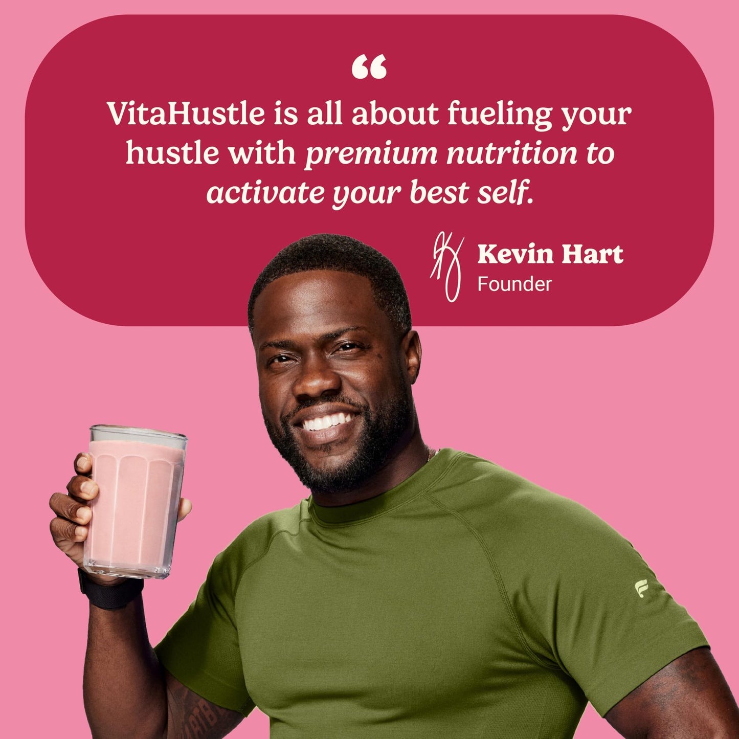 VitaHustle All-in-One Nutrition Shake, Strawberry Flavor, Vegan Protein Powder with 86+ Superfoods, Plant-Based Meal Replacement