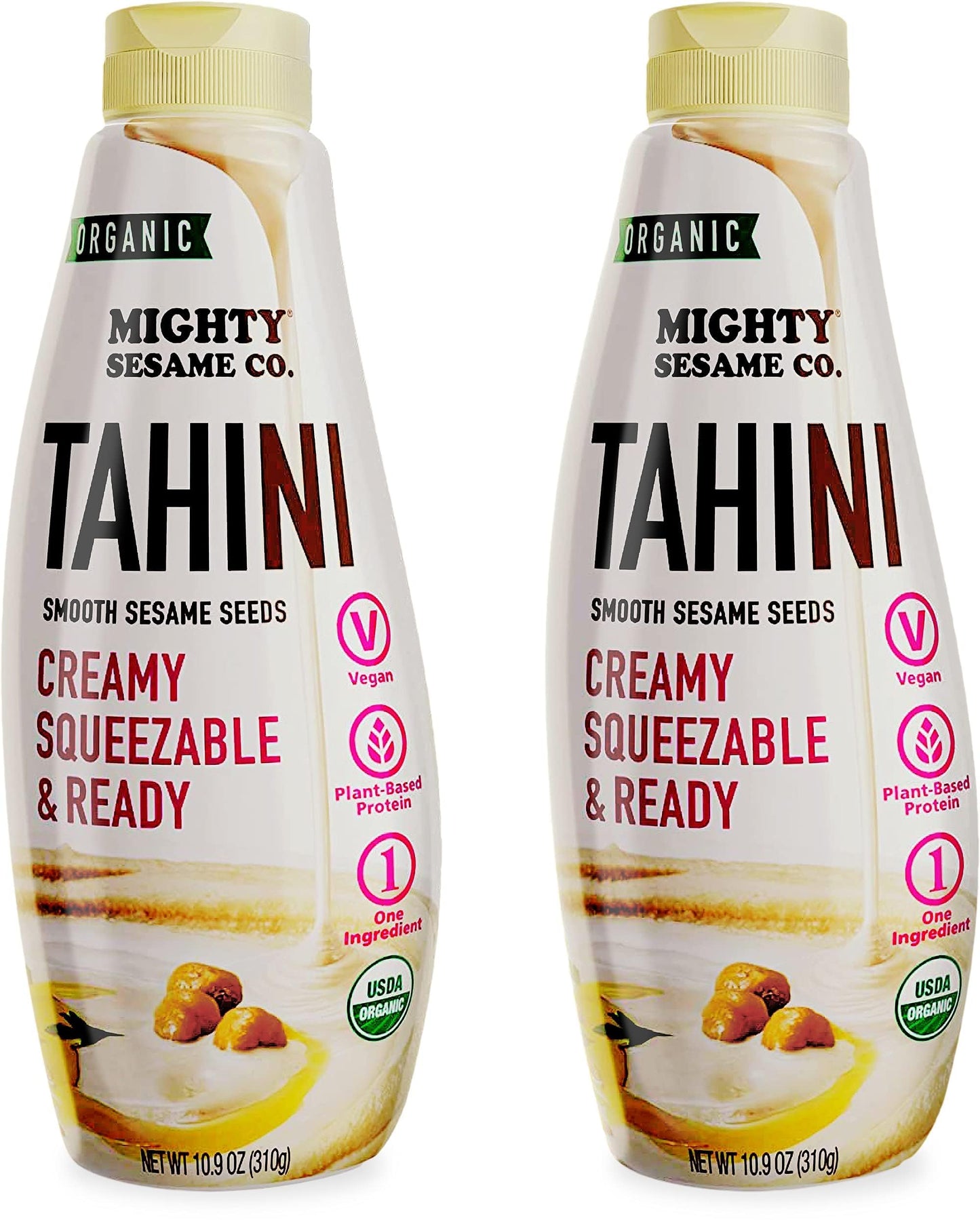 MIGHTY SESAME CO. Organic Tahini Paste, Gluten Free, Vegan, 10.9oz (2 Pack)