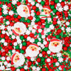 Edible Christmas Sprinkles for Baking, 4.6oz Mix Sugar Santa, Snowflake, Pearl and Jimmies, Red White Green Sprinkles for Cookie