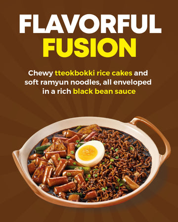 Nongshim Taekyung Rapokki (Jjajang, 14Oz) - Authentic Korean Street Food, Ramen & Rice Cakes, Black Bean. Quick & Easy To Prepar