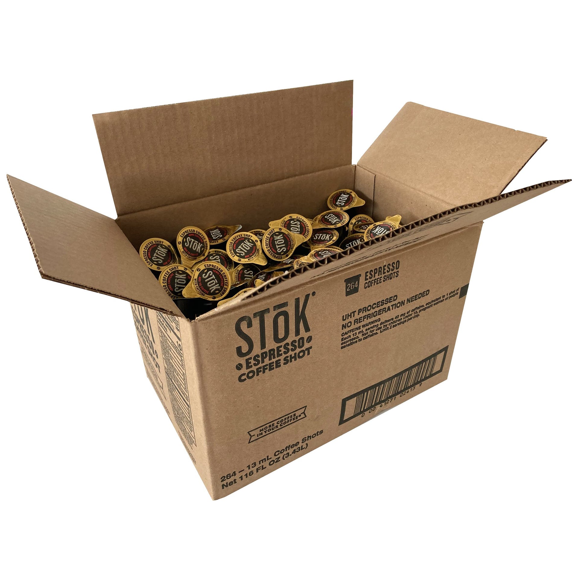 STOK Cold Brew Espresso Coffee Shots, Unsweetened, 0.43 Fl Oz, Pack of 264, Model 041271024159
