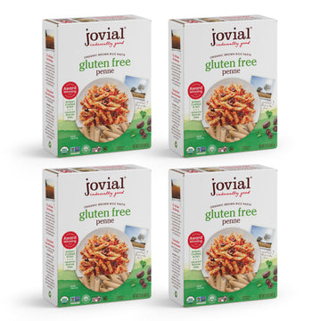 Jovial Whole Grain Brown Rice Penne Pasta - Whole Grain Pasta  Organic Pasta  Gluten Free  Dairy Free  Brown Rice Pasta  Made In Italy - 12 Oz  4 Pack