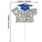 Gyufise Cake Topper Congrats 2025 Glitter Diploma Grad Cap Decoration 6.3x7.9 inches Blue Gold