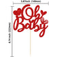 Ephlyn 1Pcs Happy Valentine'S Day Oh Baby Cake Topper Red Glitter Valentine Babyshower Cake Decorations For Love Valentine'S Day