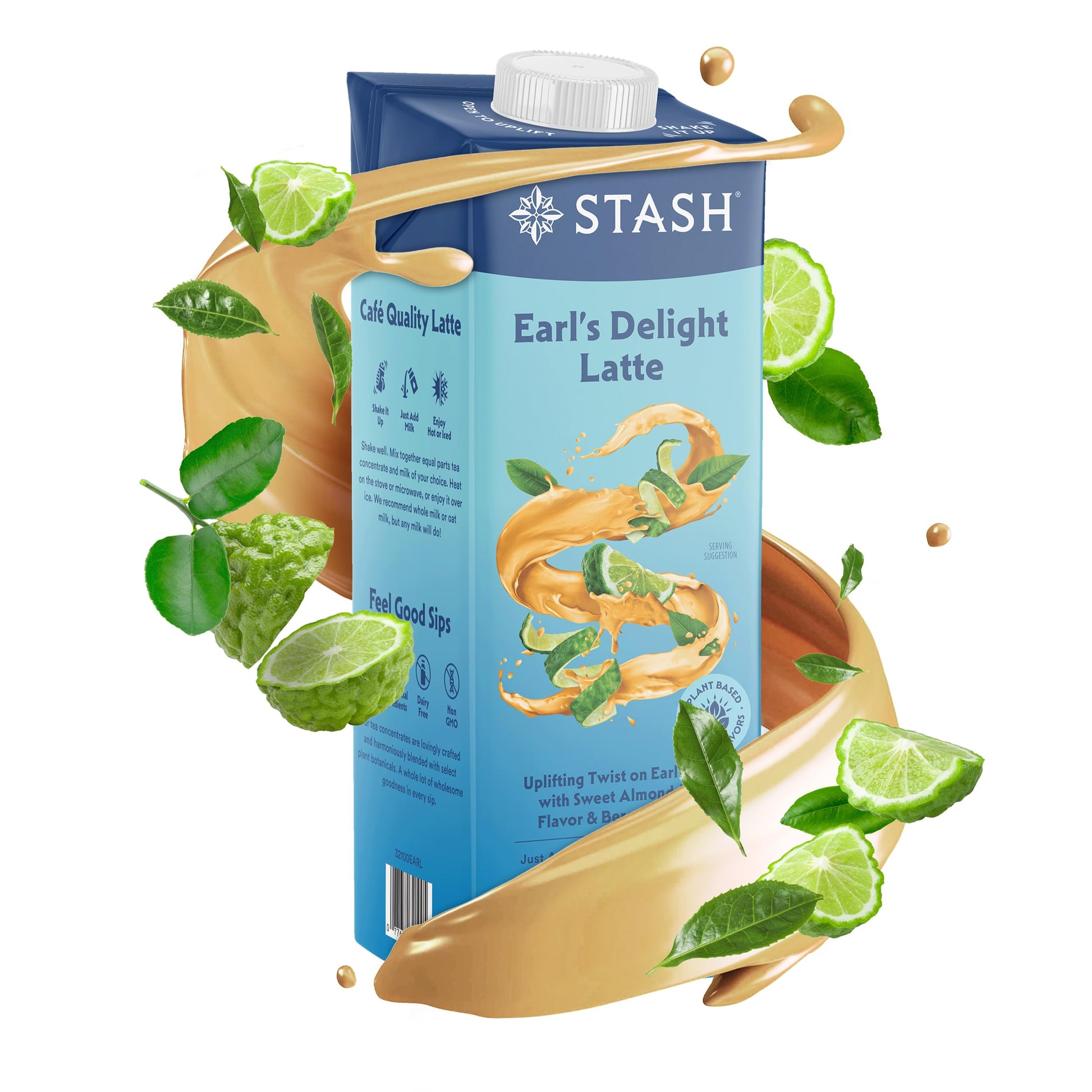 Stash Earl Grey Tea Latte Concentrate - Plant-Based, Dairy-Free - 32 Fl Oz (Pack of 6)