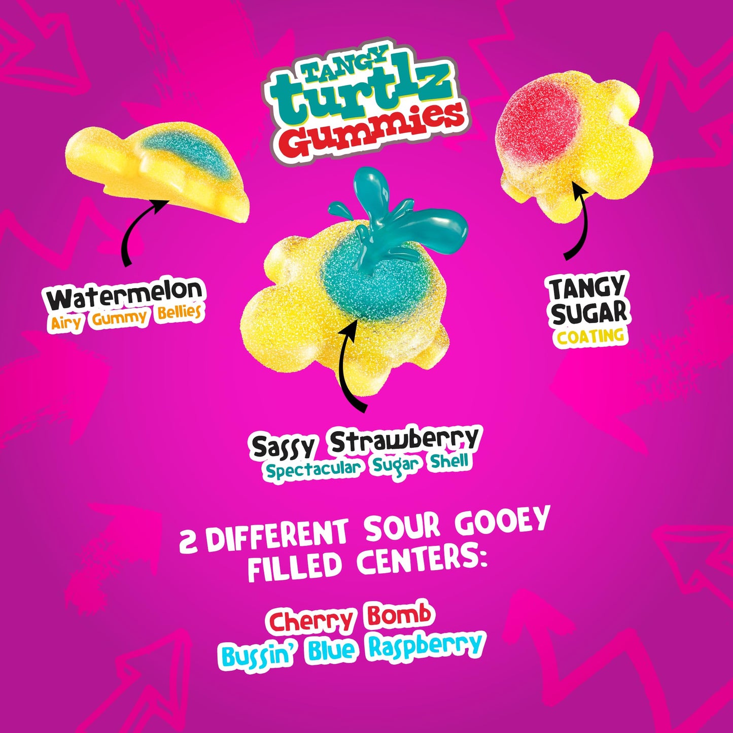 Chewzme Tangy Turtlz Gummies, Turtle Shaped Jelly-Filled Gummy And Chewy Candy In Assorted Flavors, 8 Ounce (Pack Of 1)
