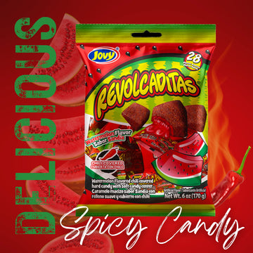Sweet And Spicy Hard Candies Covered In Chili Powder, Watermelon And Mango Flavored Individually Wrapped Mexican Candies For Sha
