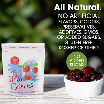 Cherry Bay Orchards - Dried Montmorency Tart Cherries - No Added Sugar - (Pack Of Three 4Oz Bags) - 100% Domestic, Natural, Kosh
