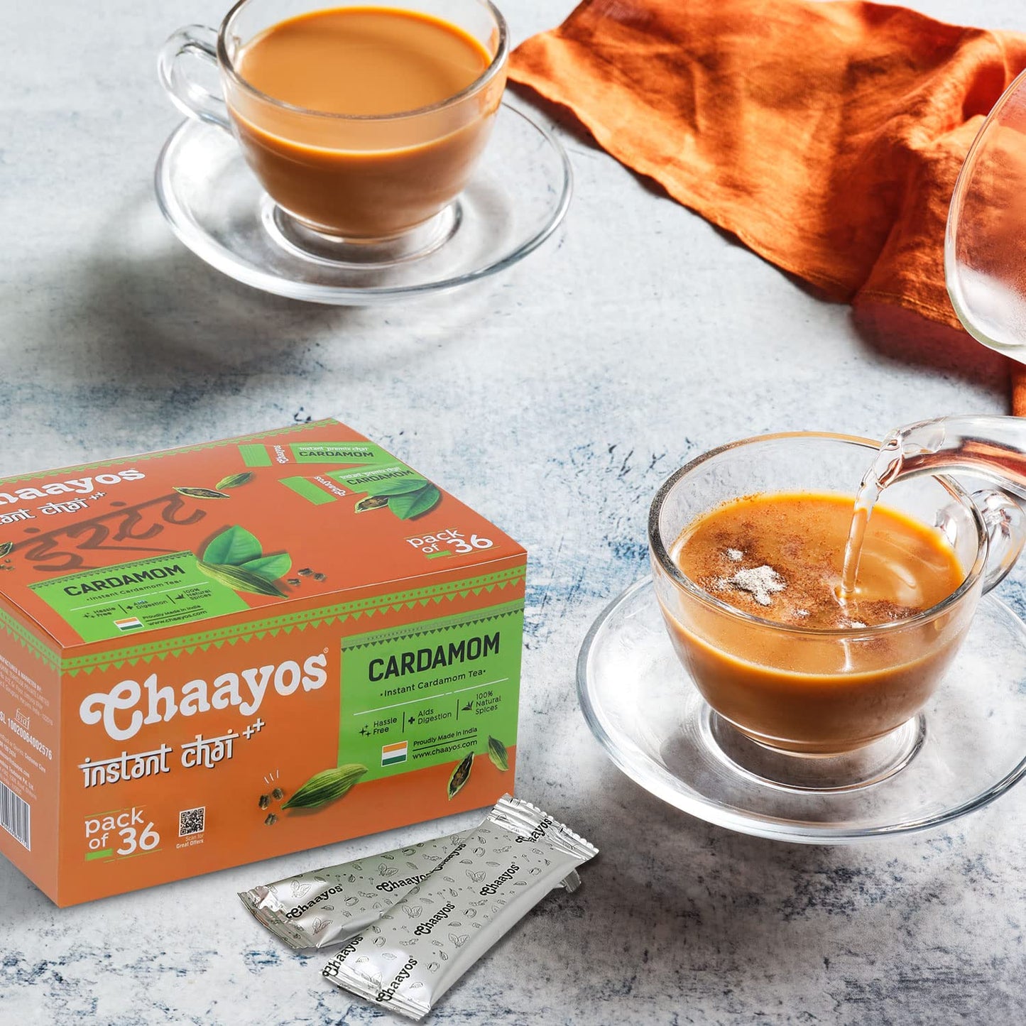 Chaayos Instant Cardamom Chai Tea Latte - Pack Of 36Instant Powdered Mixinstant Cardamom Premixchai Tea Powderassam Instant Teai