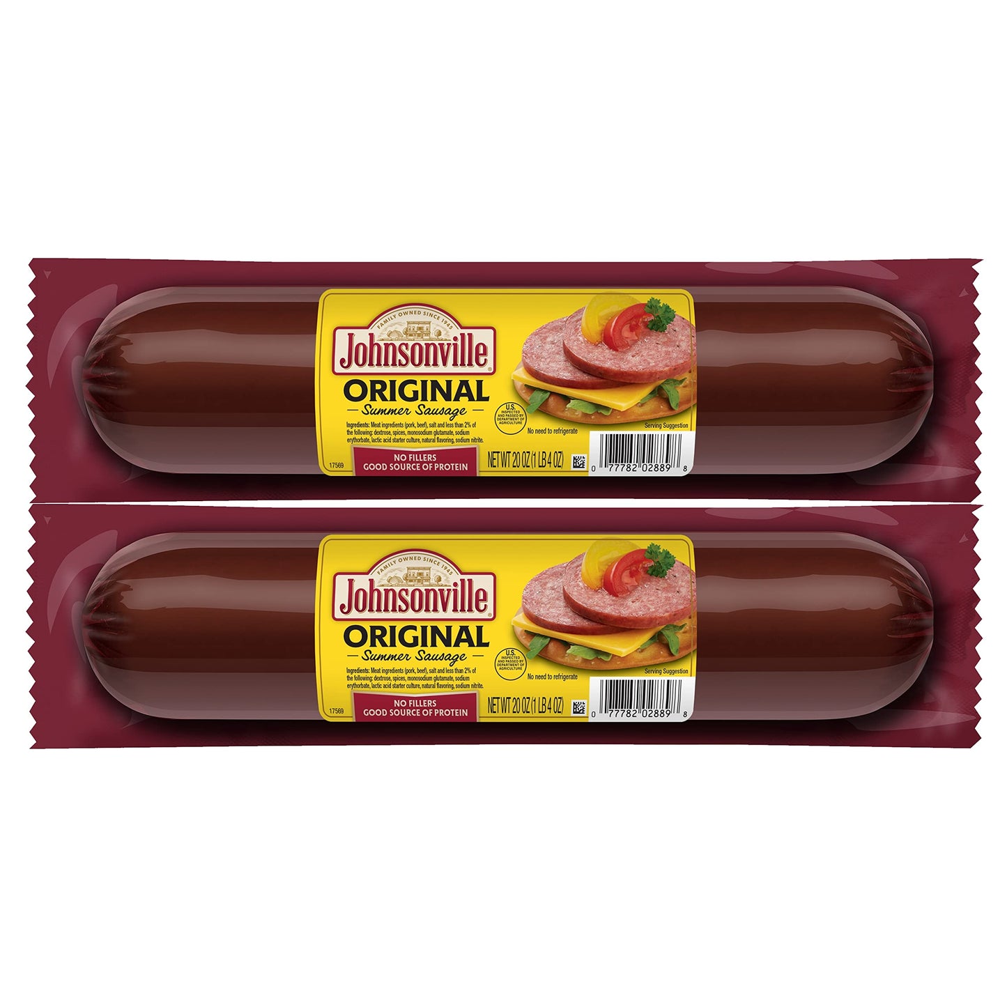 Johnsonville Original Summer Sausages, Good Source of Protein, 20 oz. Pack