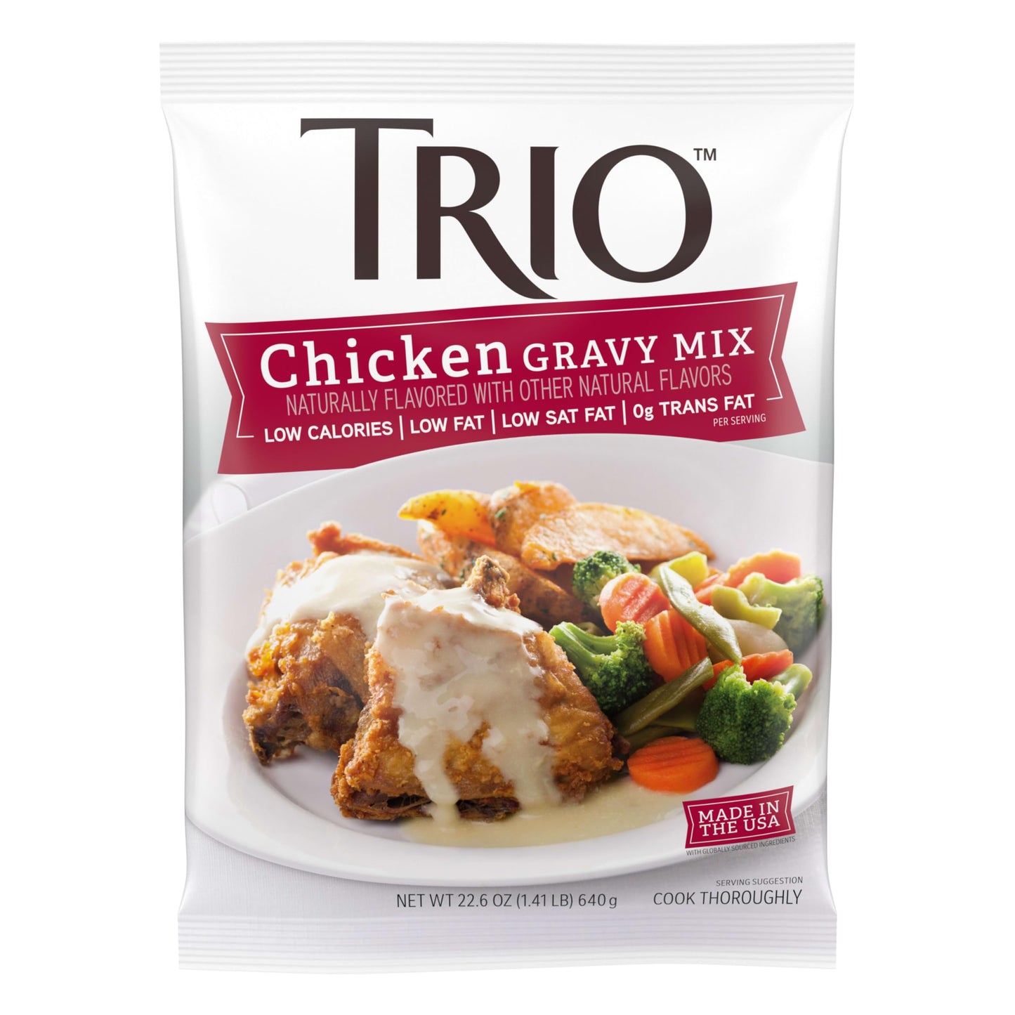 TRIO Chicken Gravy Mix, Dehydrated Food, Just Add Water, 22.6 oz Bag