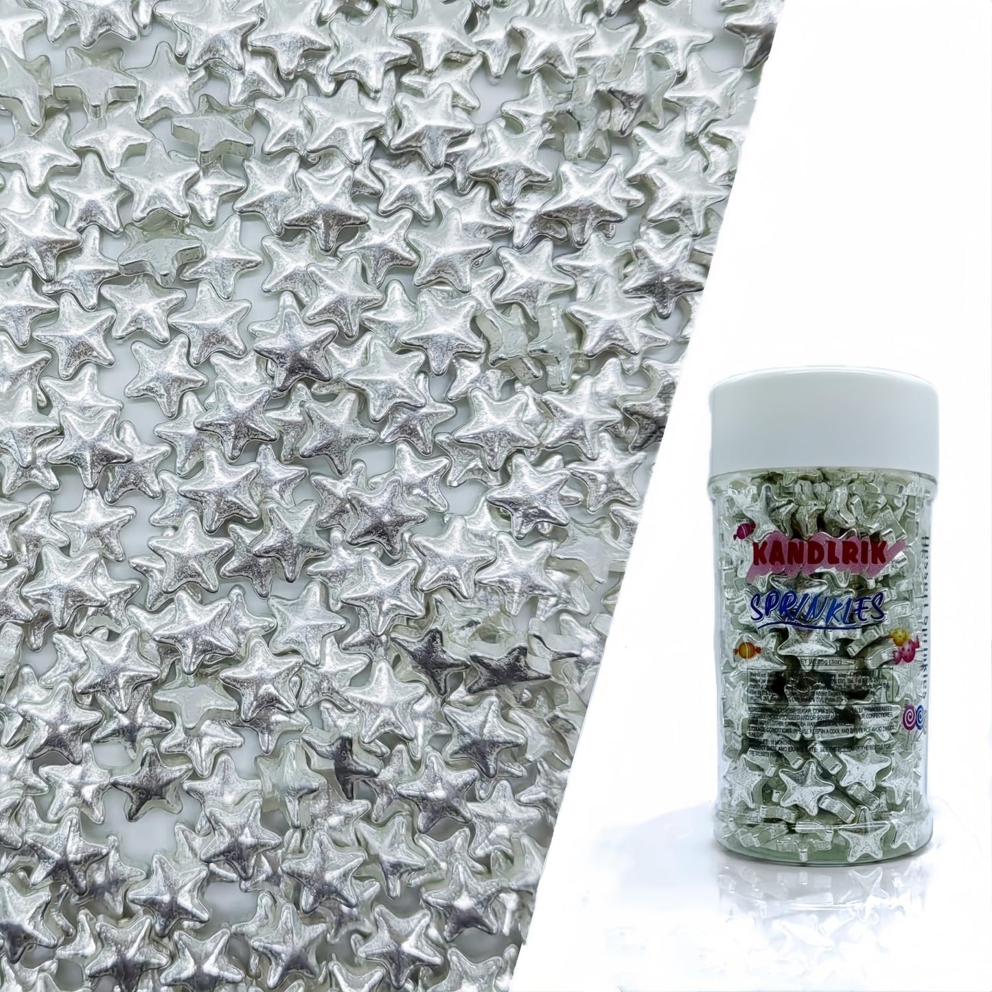 10mm Sliver Stars Sprinkles Edible Stars Cake Decorating Stars Cake Decorations Cupcake Toppers Cookie Decorating Perfect for Ca