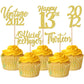 ZHUOWEISM 30PCS Cupcake Toppers - Happy 13th Birthday Decorations, Gold