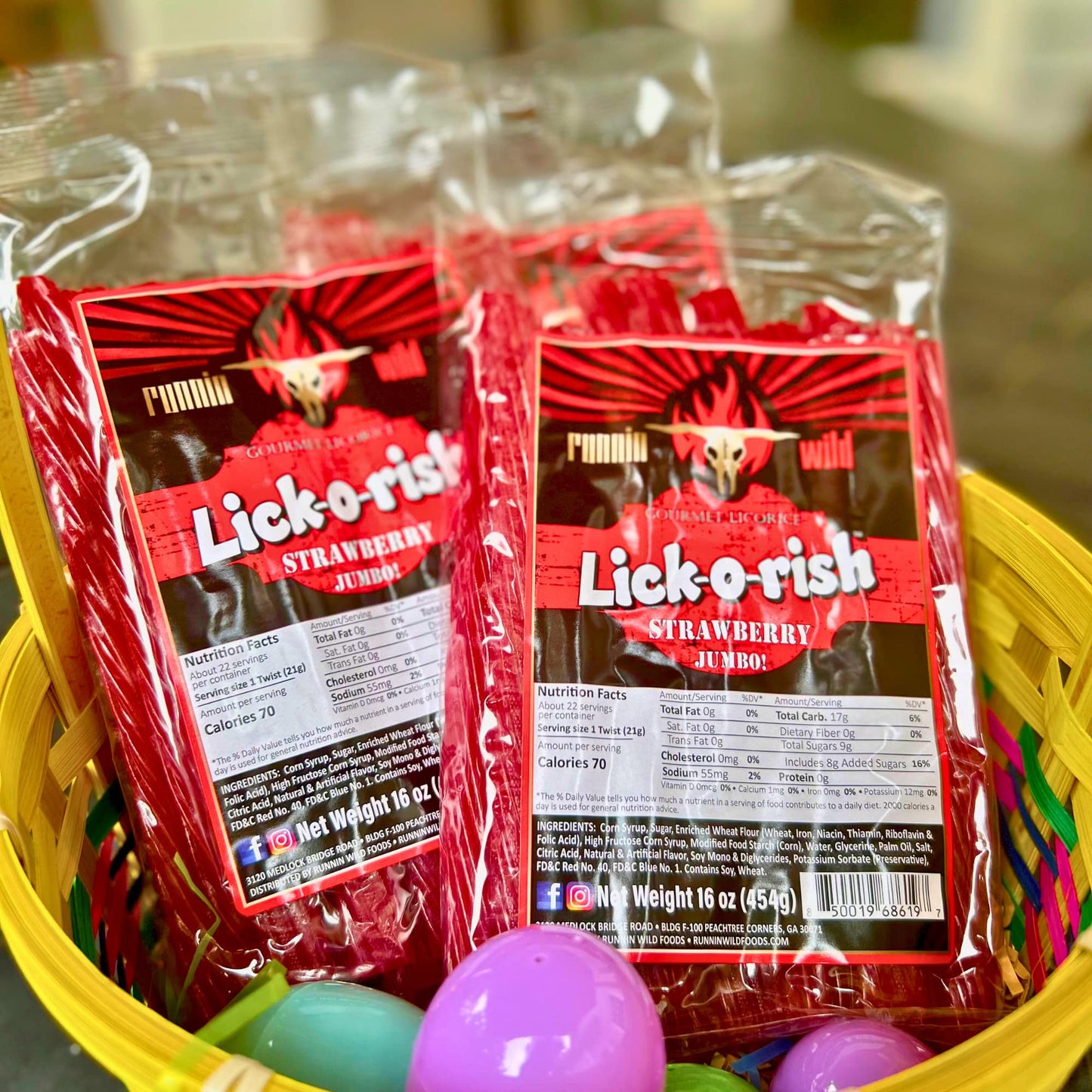 RunninWild Strawberry Licorice Candy - 3 Pounds (Set of 3 bags, 1 pound each)