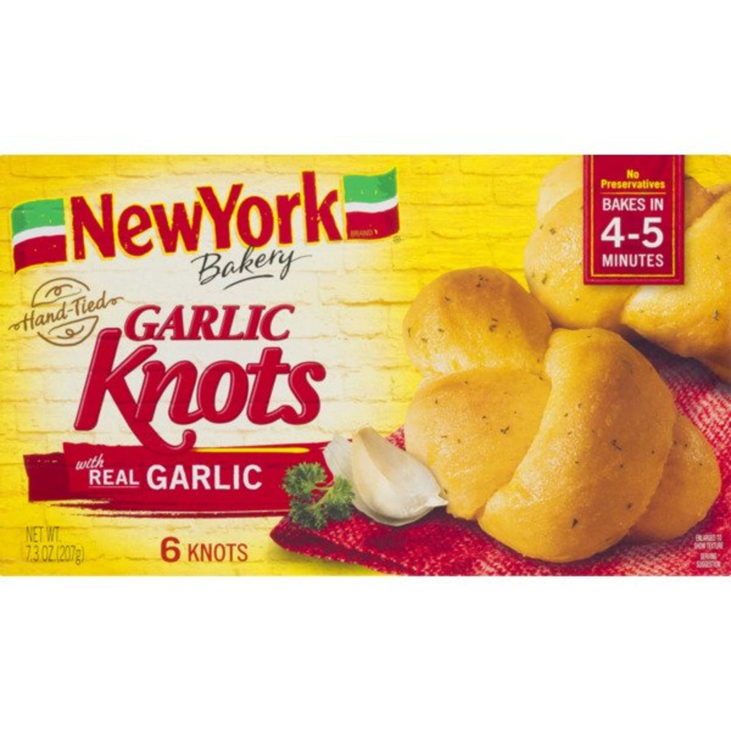 New York Hand-Tied Garlic Knots, 6 knots, 7.3 oz (frozen)