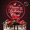 EDSG Personalized LED Birthday Cake Topper, Acrylic Decoration, Design 1