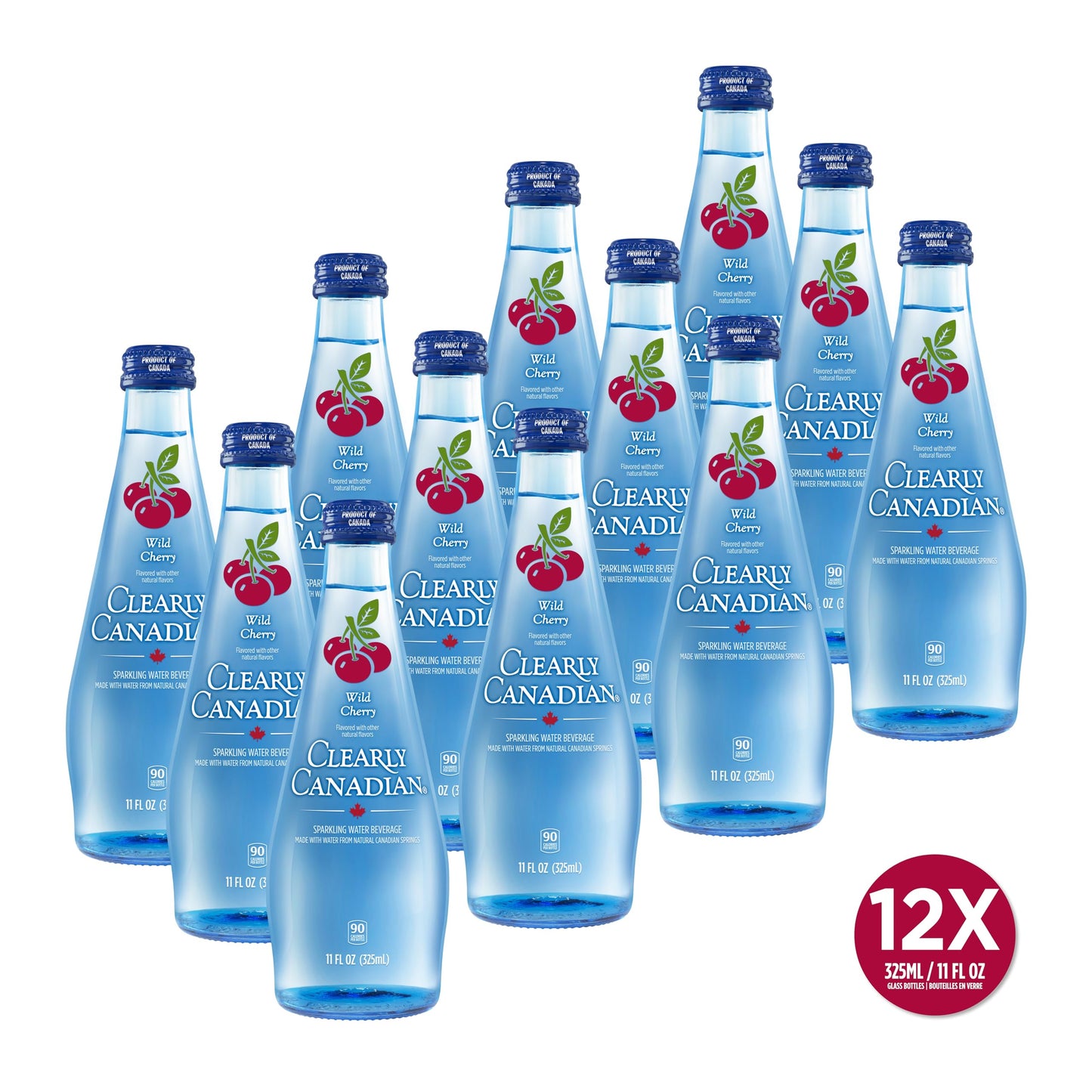 Clearly Canadian Sparkling Spring Water, Wild Cherry Flavor, 12 Pack (11 Fl Oz each)