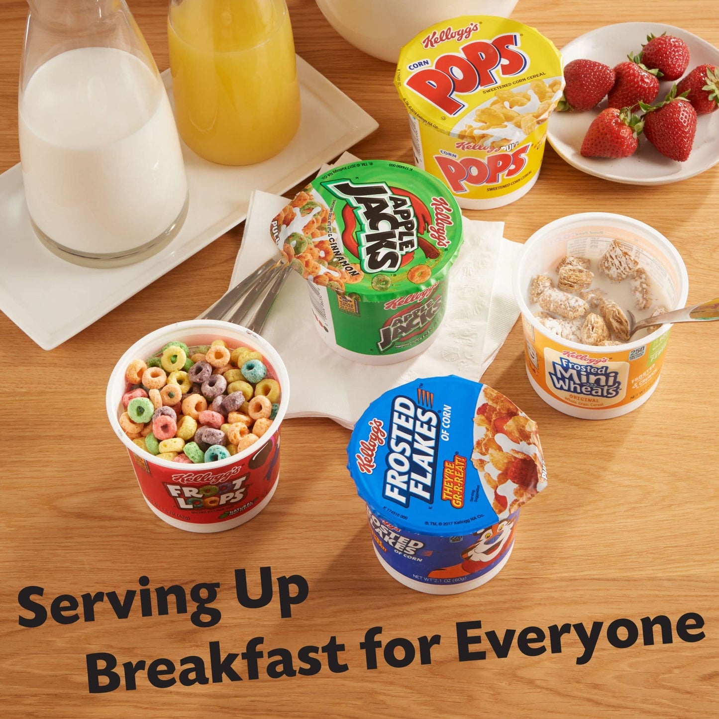 Kellogg s Breakfast Cereal Cups, Kids Snacks, Family Breakfast, Variety Pack (24 Cups)