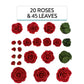 Global Sugar Art Exquisite Rose & Leaf Sugar Cake Flowers Tray Deep Red, Unwired By Chef Alan Tetreault