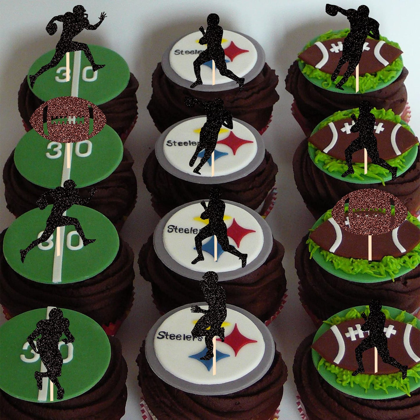 36 Pcs Rugby Ball Cupcake Toppers Football Players Sport Cupcake Picks Super Rugby Sports Theme Baby Shower Birthday Party Cake