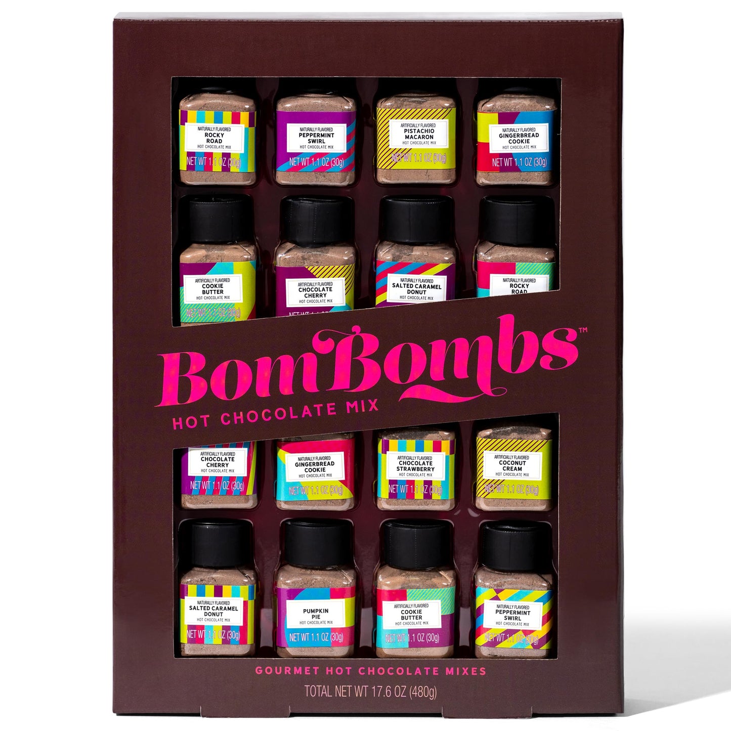 BomBombs, Hot Chocolate Mix Gift Set in Mini Bottles, Flavors Include Rocky Road, Pumpkin Pie, Chocolate Cherry, Peppermint Swir