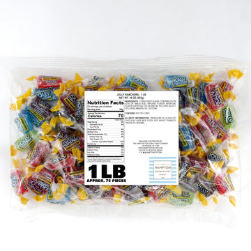 Jolly Ranchers Assorted Fruit Flavored Candy, 1lb Bulk Bag - 75 Individually Wrapped Hard Candies by The Hampton Popcorn Company