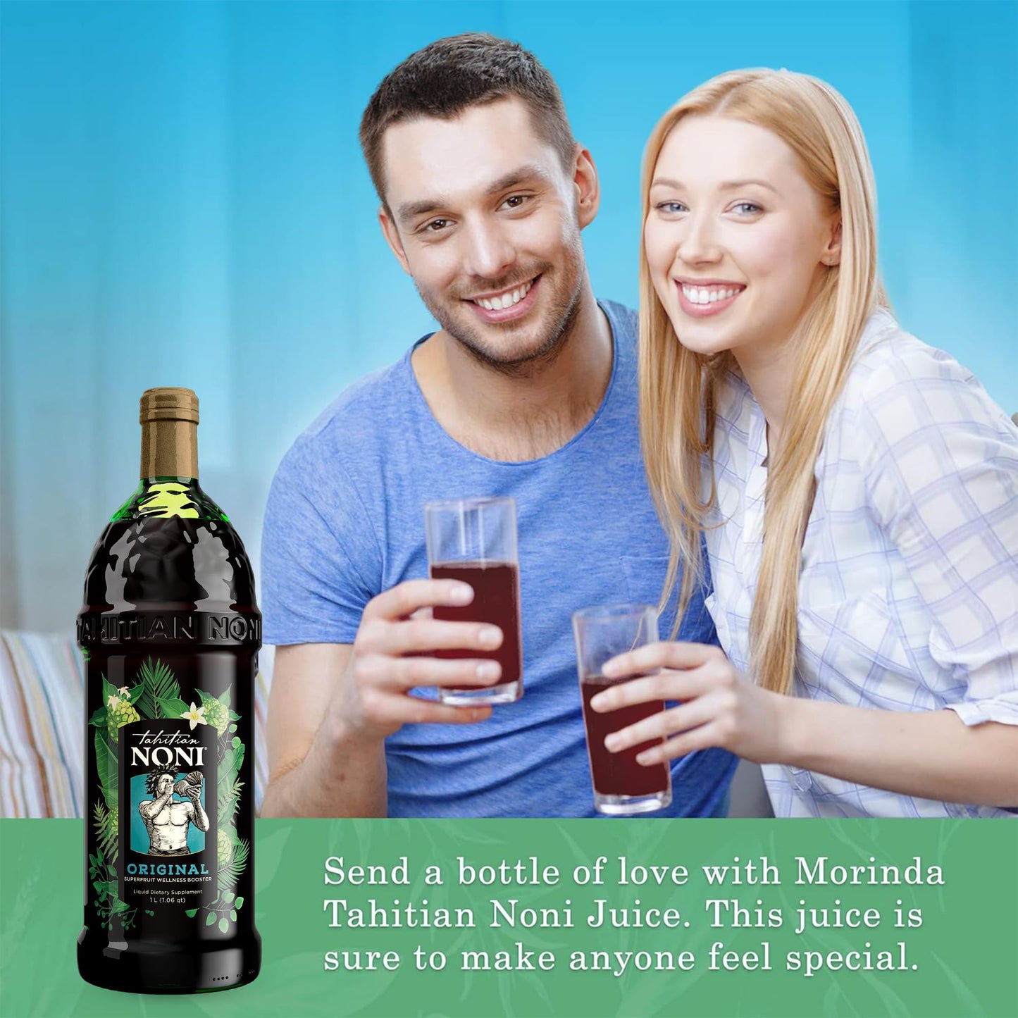 Tahitian Noni Juice, Original Noni Fruit Puree with Blueberry & G , 33.81 Fl Oz (Pack of 4)
