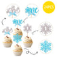24 Pcs Snowflake One Cupcake Toppers With Glitter Bow First Birthday Snowflake Cupcake Picks For Winter Onederland Theme Baby Sh