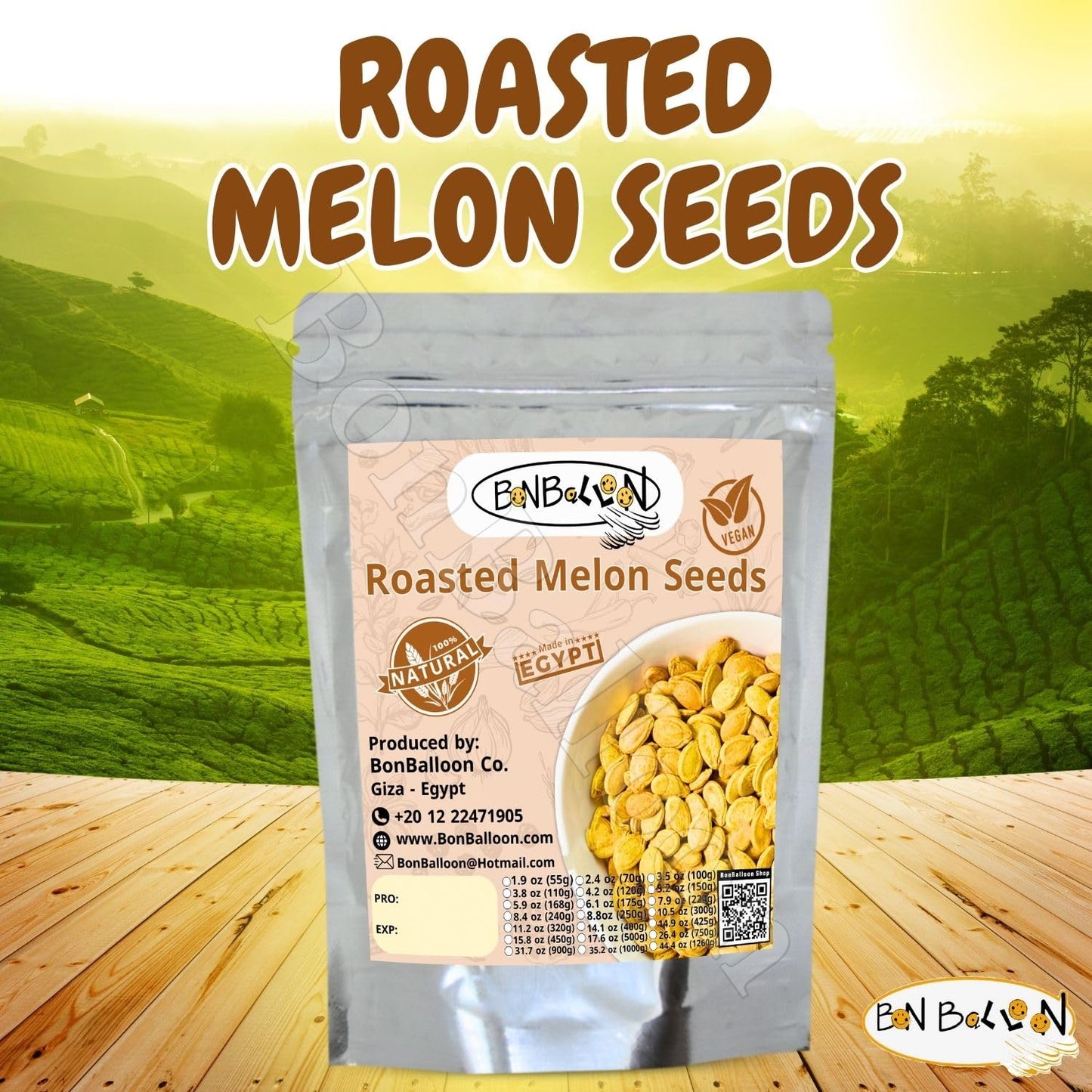 Egyption Melon Seeds, Roasted & Salted -       (1600Gm)