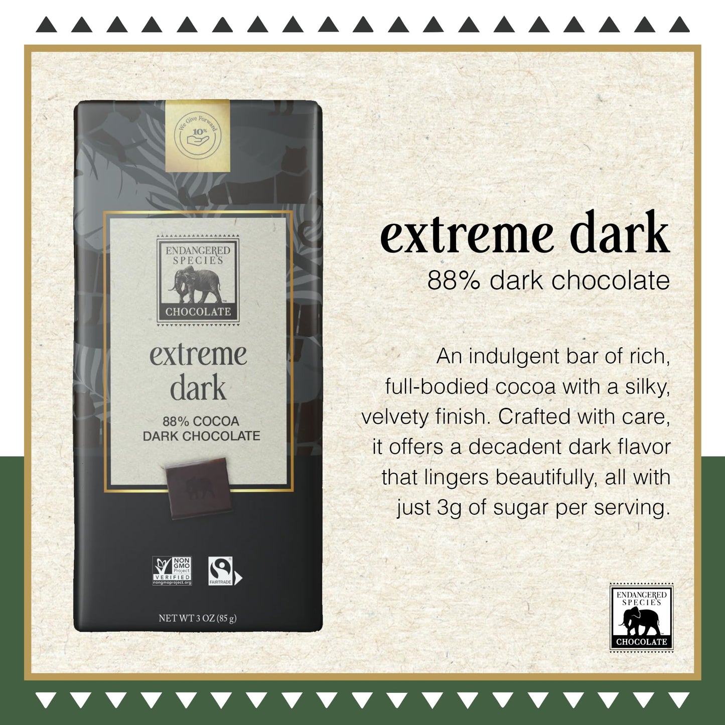 Endangered Species  Extra Dark Chocolate Panther  3 oz