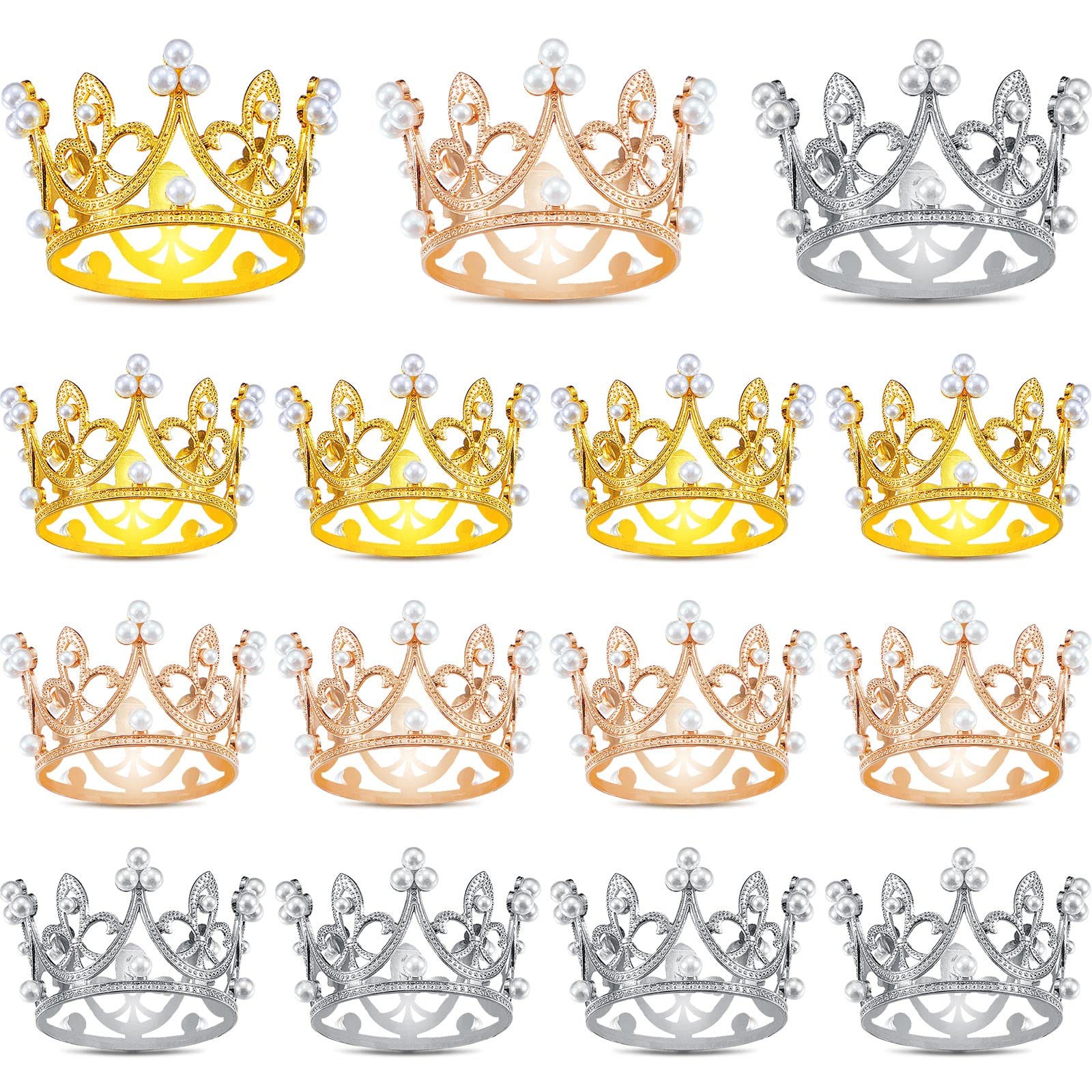 15 Pieces Crown Cake Topper Mini Crown Mini Crown Cake Topper Princess Cupcake Toppers Tiara Cake Topper For Women Lady Birthday