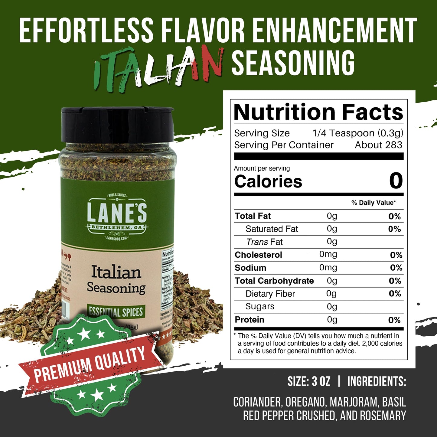 Lane'S Italian Seasoning Blend Spices And Seasonings, All-Natural Italian Herbs Seasoning For Any Italian Inspired Dishes, Made