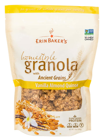 Erin Bakers Homestyle Granola Vanilla Almond Quinoa, 12 Ounce,Asinpposprme21068