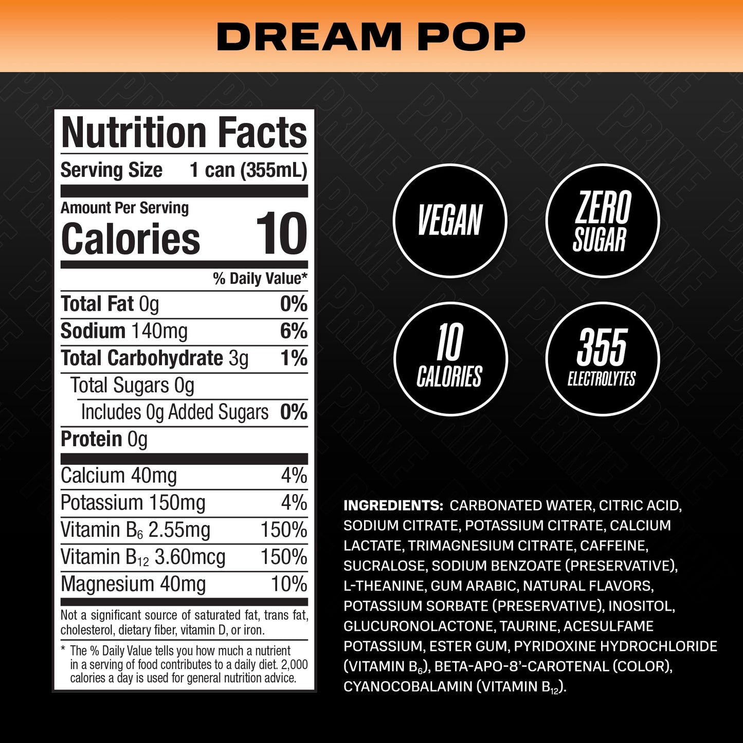 PRIME HYDRATION Zero Sugar Energy Drink | 200mg Caffeine | 355mg Electrolytes | Vegan | Gluten Free | 12 Fl Oz | 24 Pack