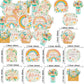 Ephlyn Cupcake Toppers 54 Pcs Edible Rainbow Flowers for Mothers Day Cake Decoration Pink