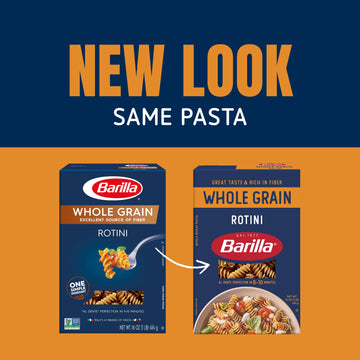 Barilla Whole Grain Rotini Pasta, 16 Oz. Box (Pack Of 12) - Non-Gmo Pasta Made With 100% Whole Grain Durum Wheat - Great Source Of Fiber