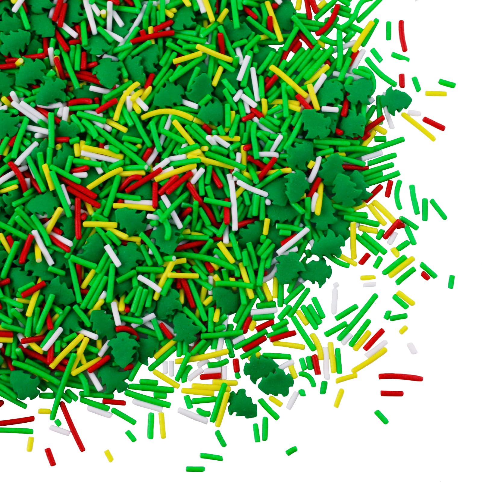 Christmas Sprinkles Edible 8 Oz Christmas Tree Sprinkle Holiday Cake Sprinkles Red Green White Jimmies Sprinkle Edible Winter Holiday Jimmies Mix for Cake Baking Cookie Ice Cream Decorations