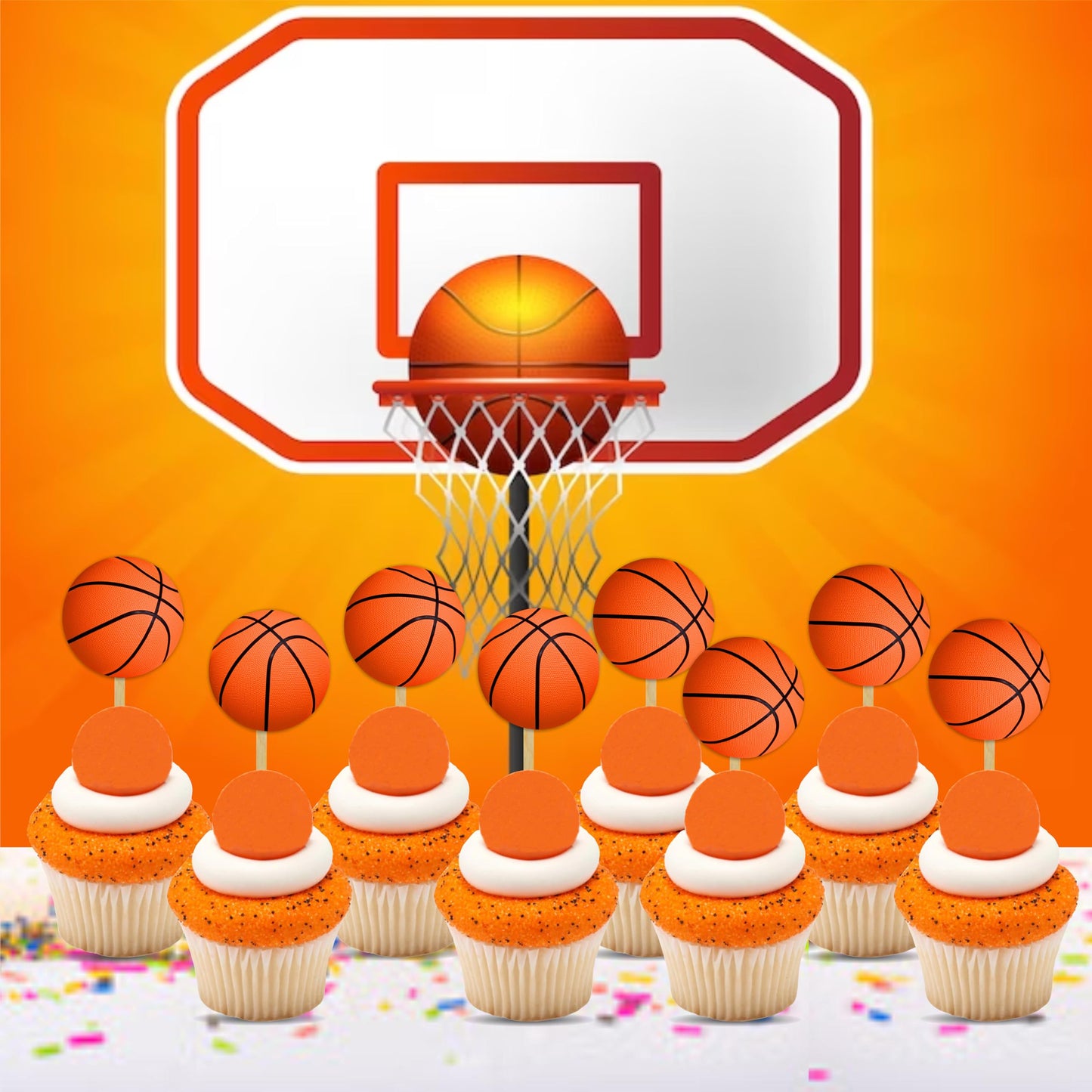 Seyal Basketball Cupcake Topper