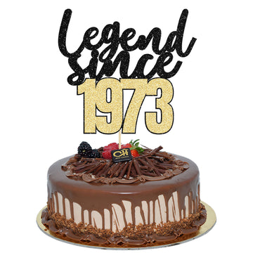 Gyufise 1Pcs Legend Since 1973 Cake Topper 50Th Birthday Cake Decoration Hello 50 Funny 50 And Fabulous Decoration For 50Th Wedd