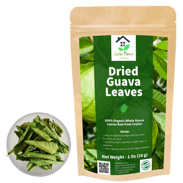 Lanka Flavors Feel Different Dried Guava Leaves 1 Oz (28G) Hojas De Guayaba Herbal Tea Natural Organic Air Dried Whole Leaf Harv