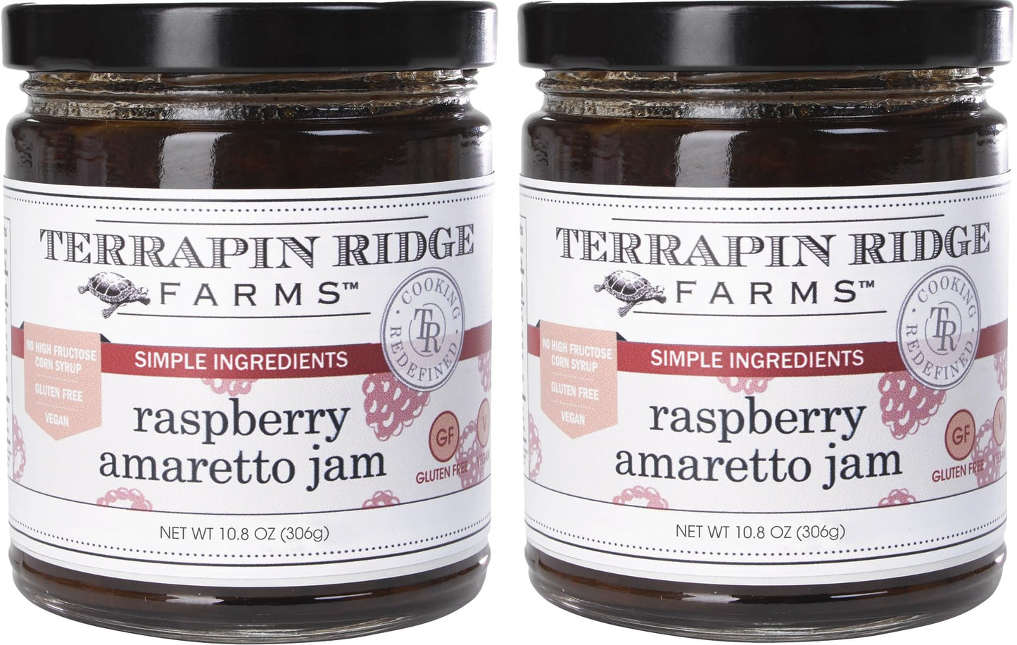 Terrapin Ridge Farms Raspberry Amaretto Jam - 10.8 Ounce Jars (Pack of 2)
