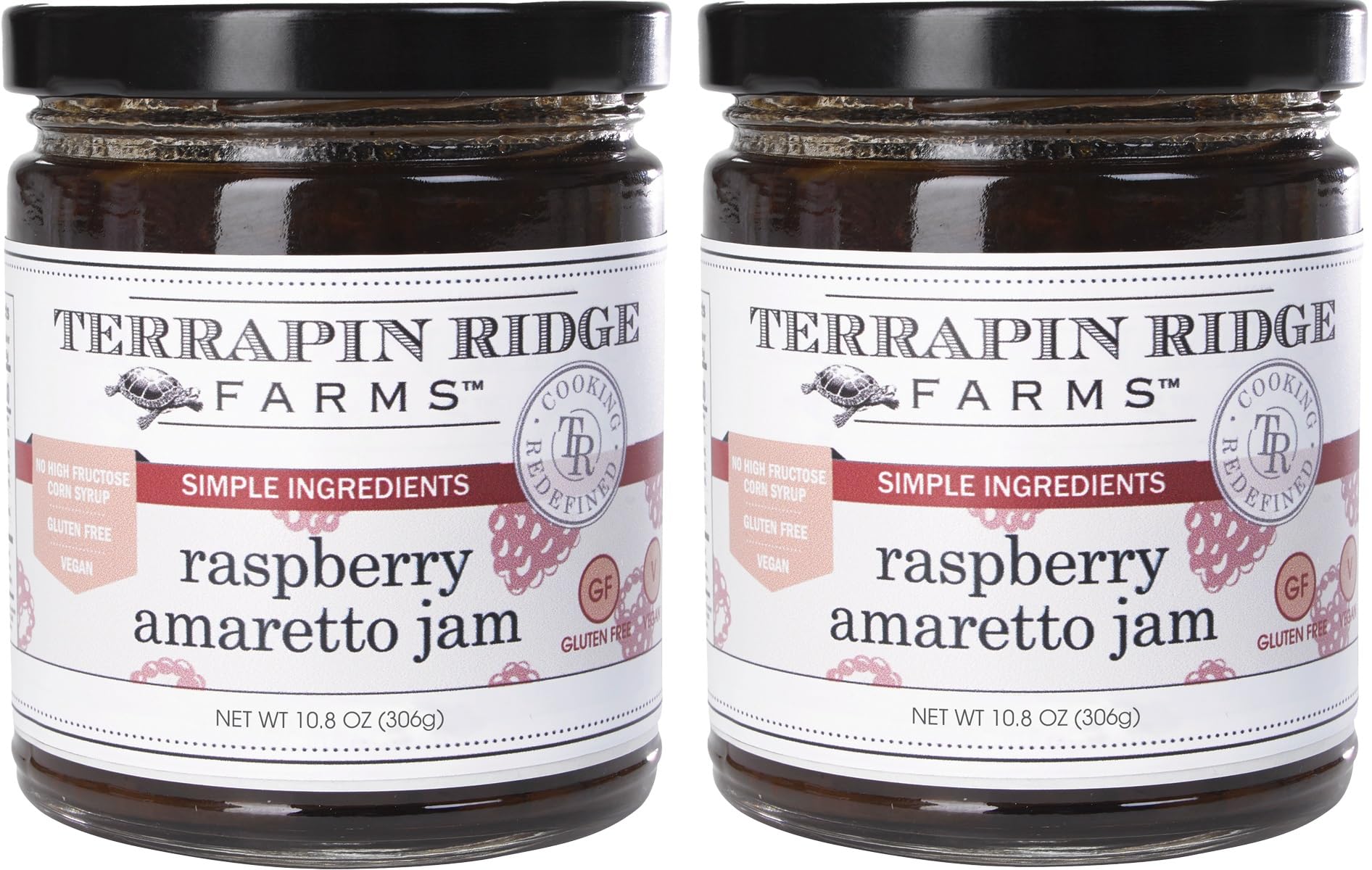 Terrapin Ridge Farms Raspberry Amaretto Jam - 10.8 Ounce Jars (Pack of 2)