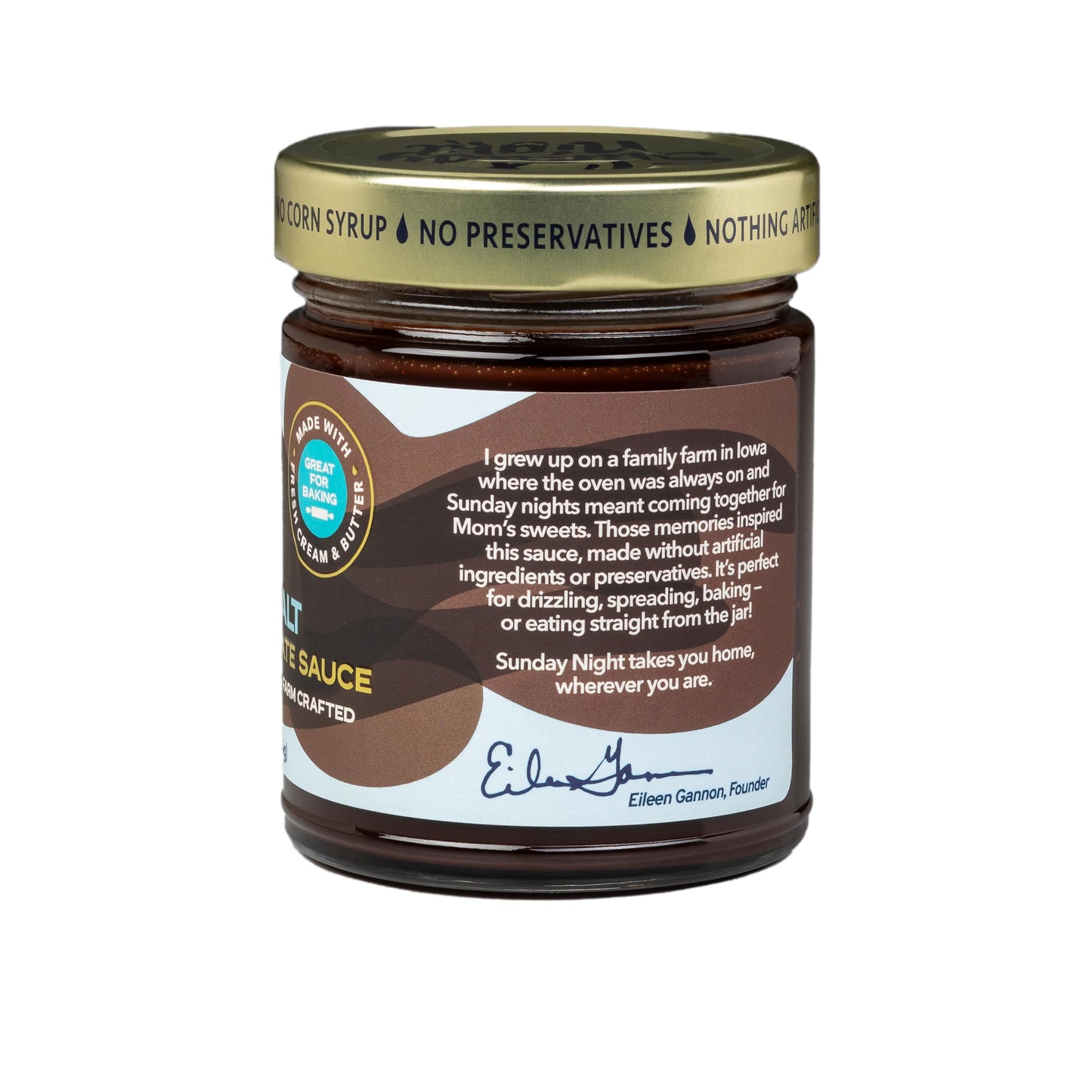 Sunday Night Sea Salt Chocolate Sauce -Luxury Chocolate Gift, Gluten-Free, Pure Clean Ingredients, No Preservatives - 10Oz