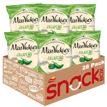 Miss Vickie'S Kettle Cooked Potato Chips, Jalapeno, 1.375 Ounce (Pack Of 28)