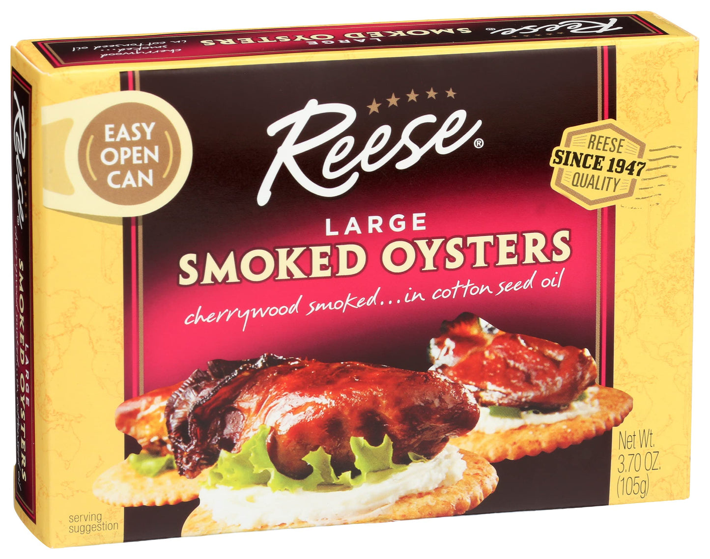 Reese Large Smoked Oysters, 3.7 oz - Pack of 1, Model 2762