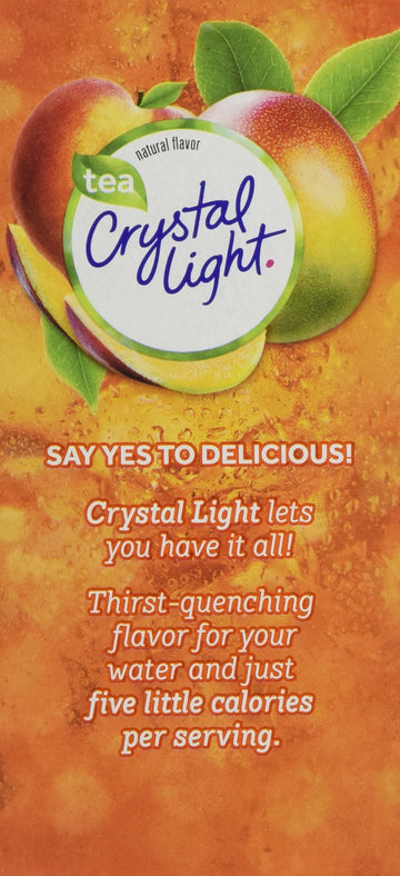Crystal Light Green Tea Drink Mix, Peach Mango Flavor, 0.08 oz Packets, 6 Pack